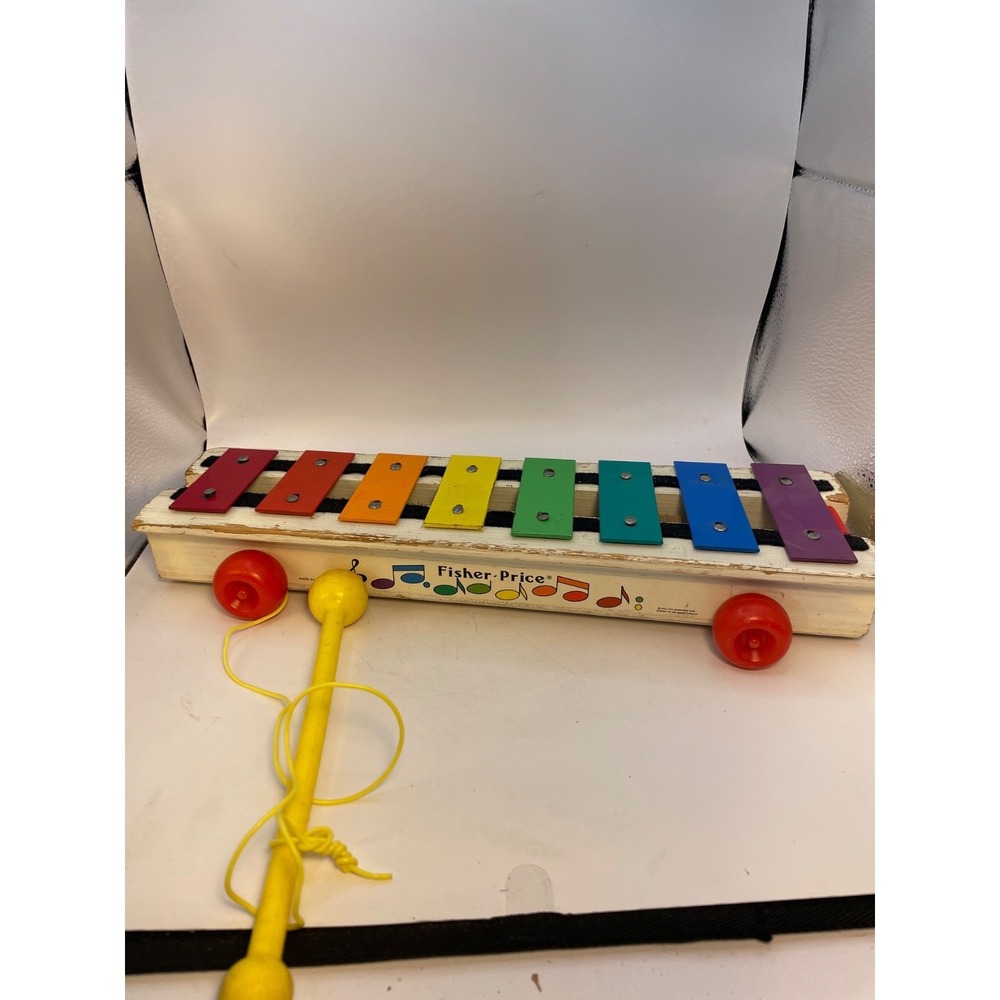 Fisher Price Pull A Tune Toy Xylophone Keys with Mallet Vintage 1964 FP 870 USA